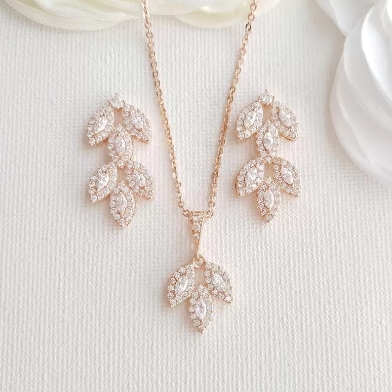 Crystal Wedding Jewelry Set-Abby