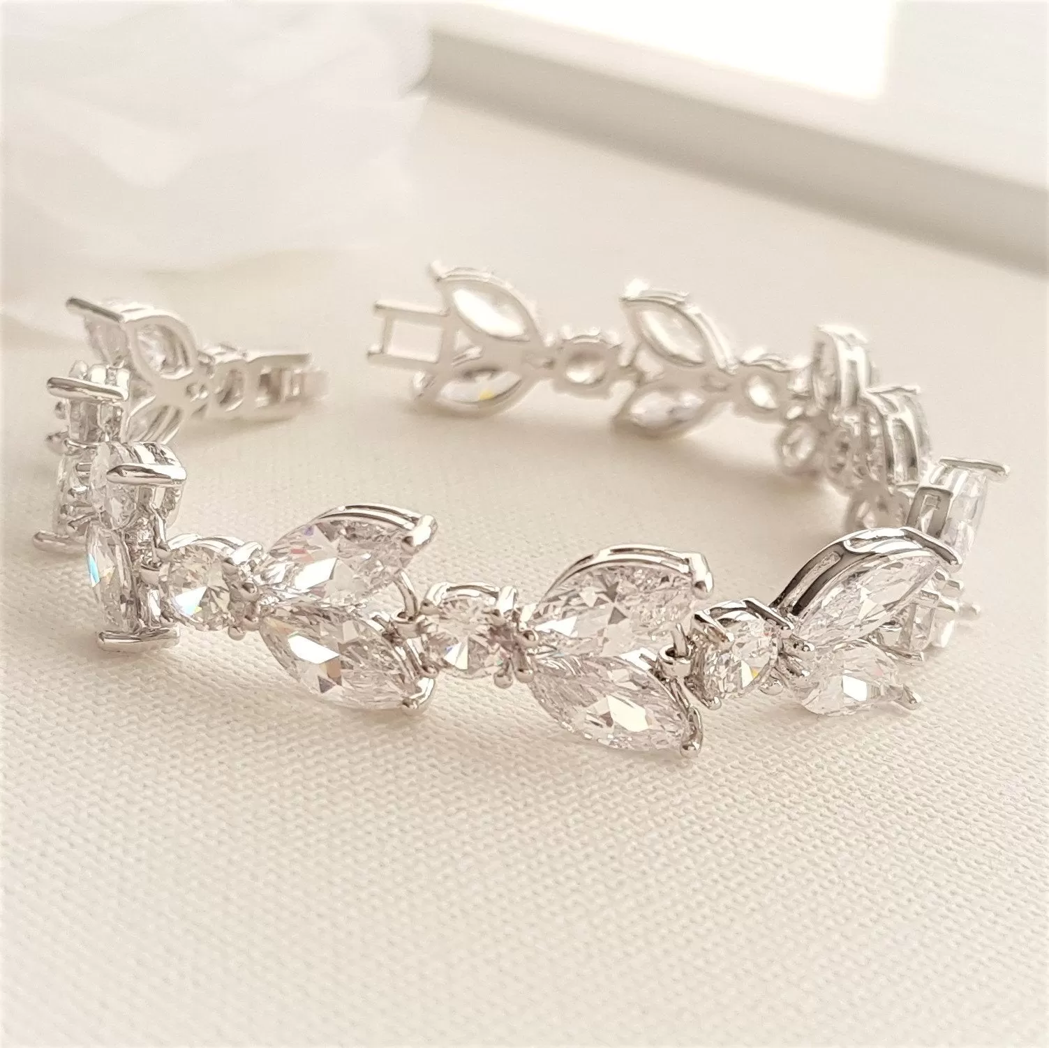 Cubic Zirconia Wedding Day Bracelet-Mia