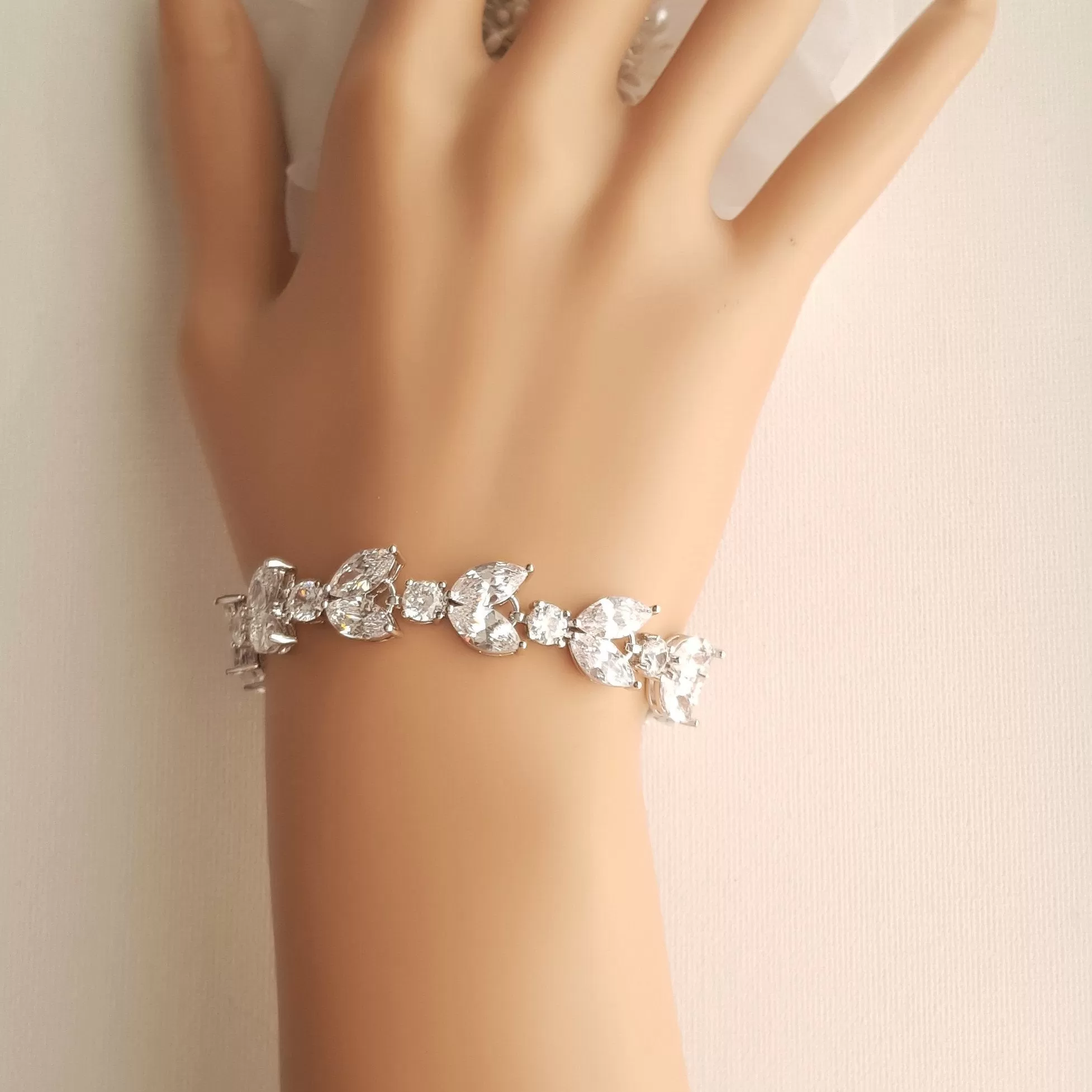 Cubic Zirconia Wedding Day Bracelet-Mia