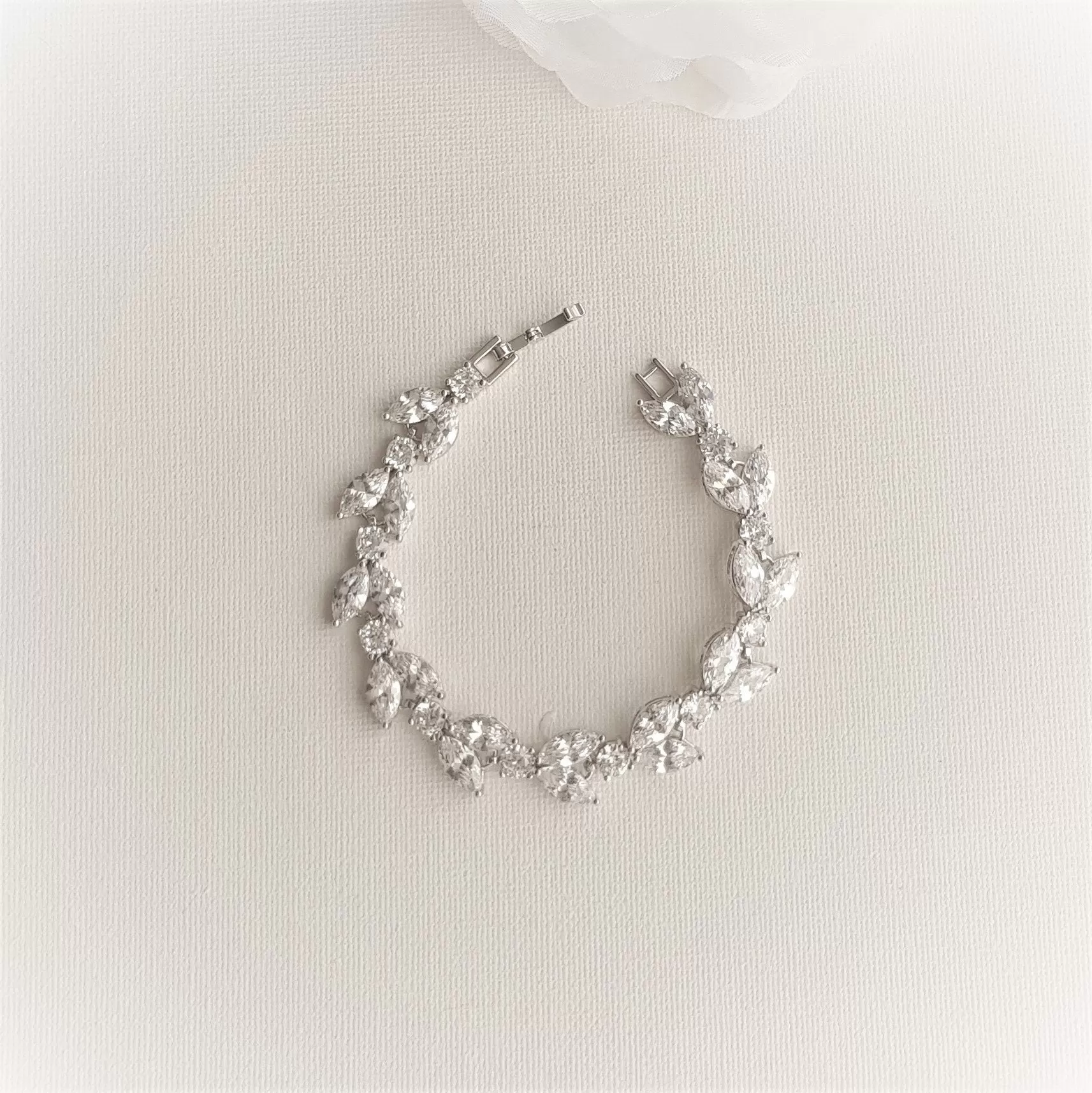 Cubic Zirconia Wedding Day Bracelet-Mia