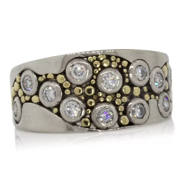 Custom River Pebbles Diamond Ring-SR