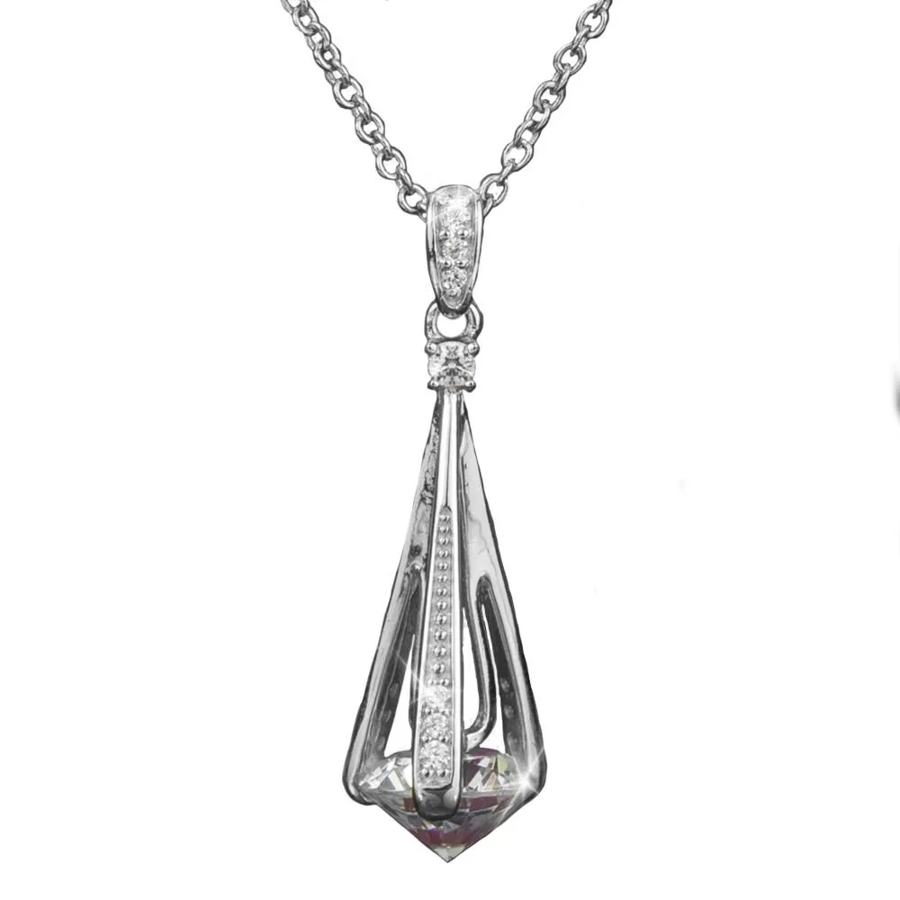 Cylinda Rhodium Pendant