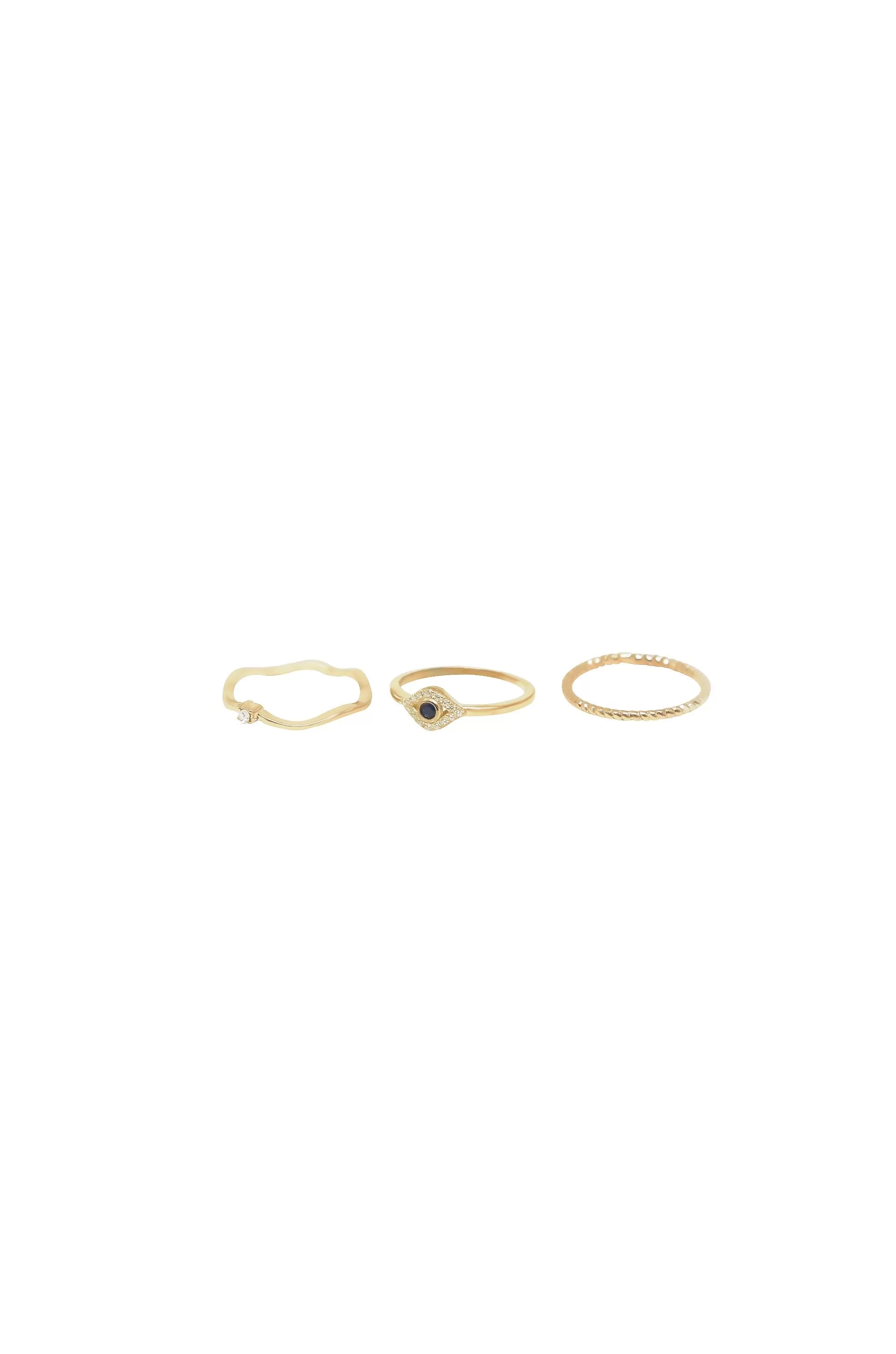 Dainty Crystal Trio Ring Set