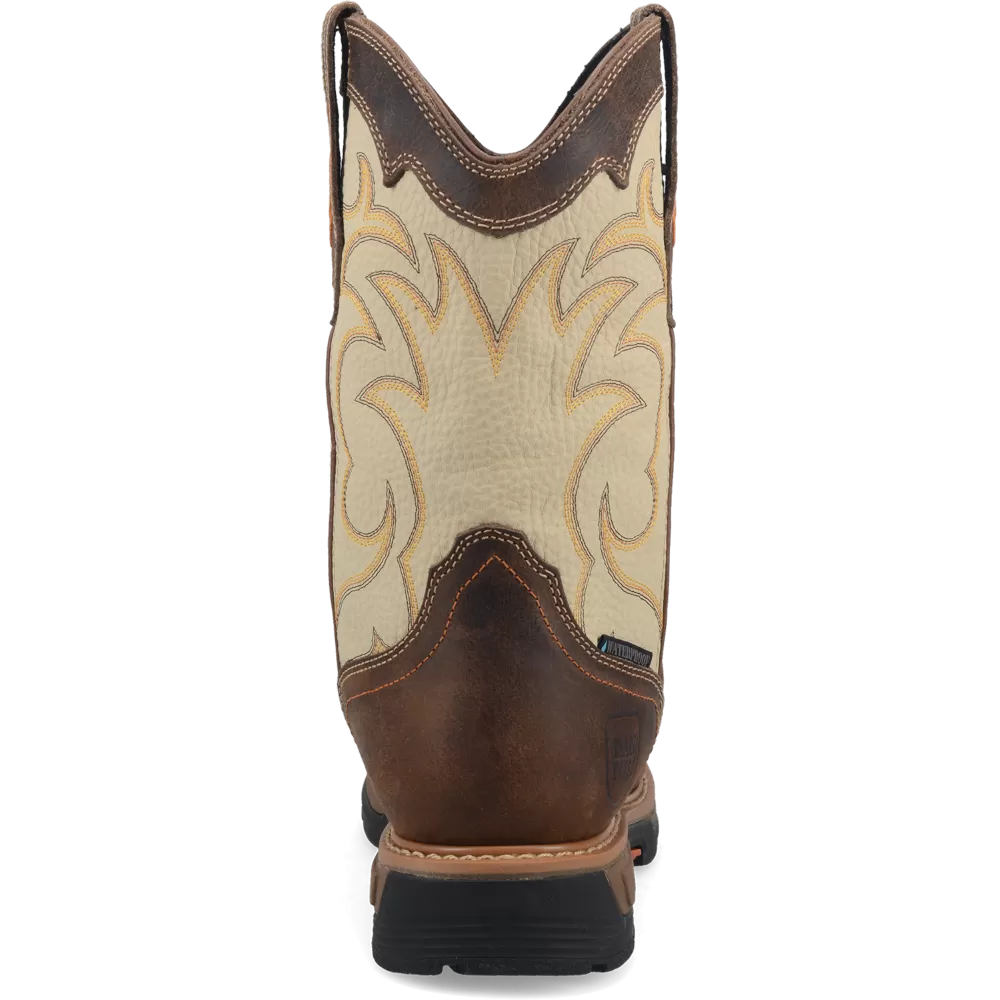 'Dan Post' Men's 11" Storm Tide EH WP Western Square Toe - Bone / Brown