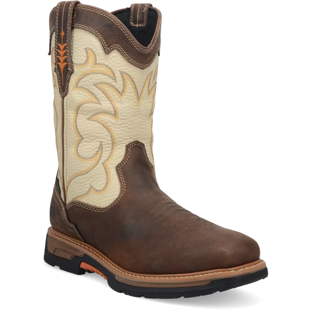 'Dan Post' Men's 11" Storm Tide EH WP Western Square Toe - Bone / Brown