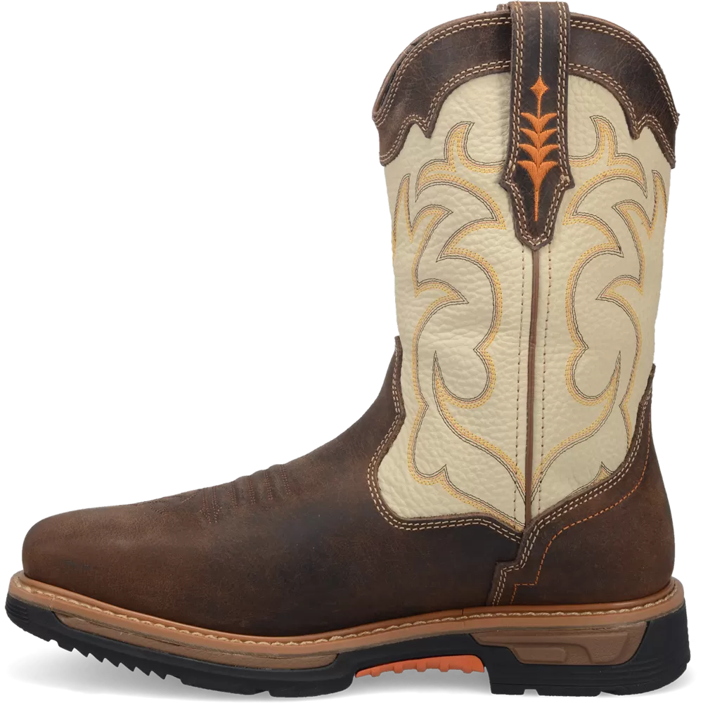 'Dan Post' Men's 11" Storm Tide EH WP Western Square Toe - Bone / Brown