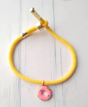 Dani Pink Donut Corded Slider Bracelet