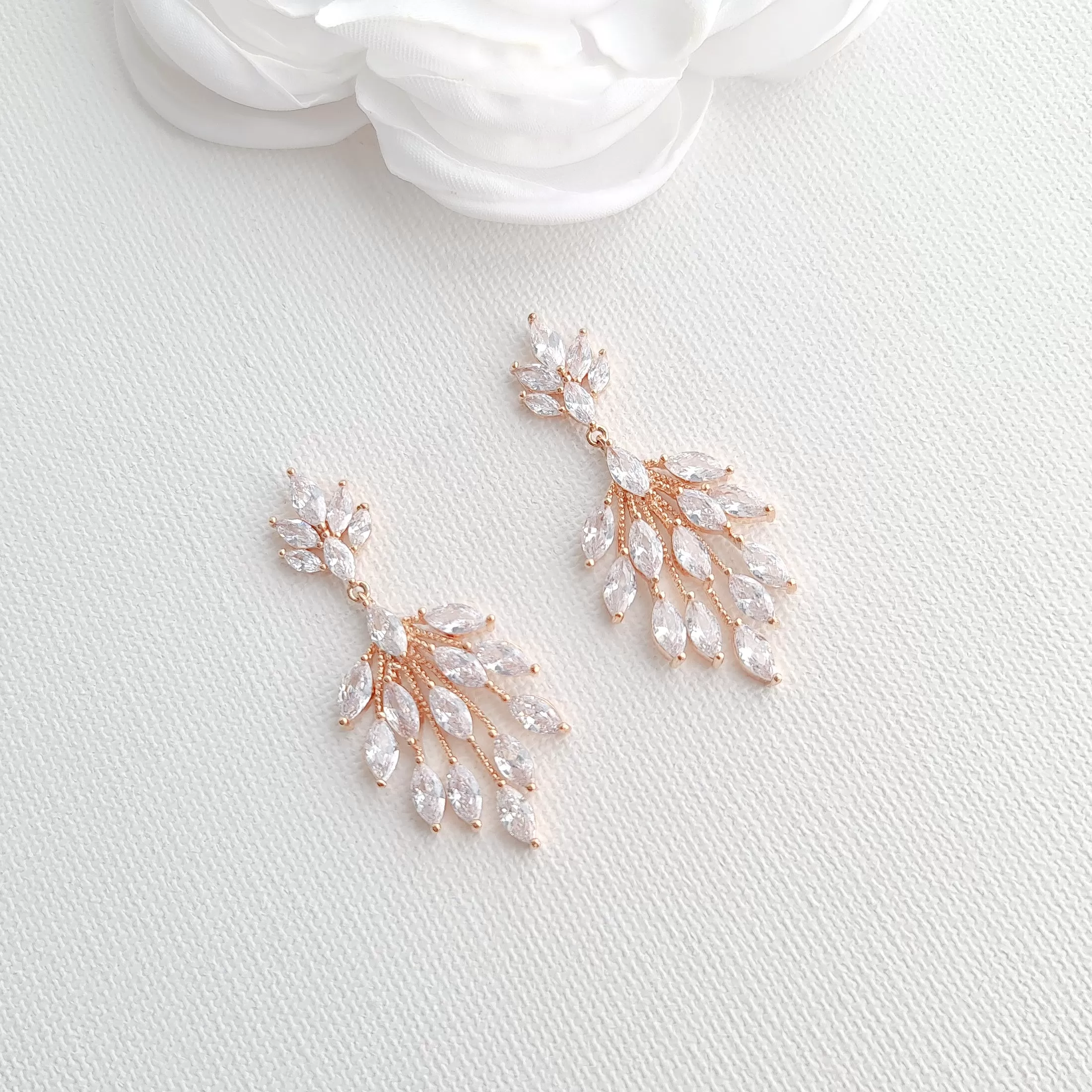 Delicate Marquise Chandelier Earrings-Belle