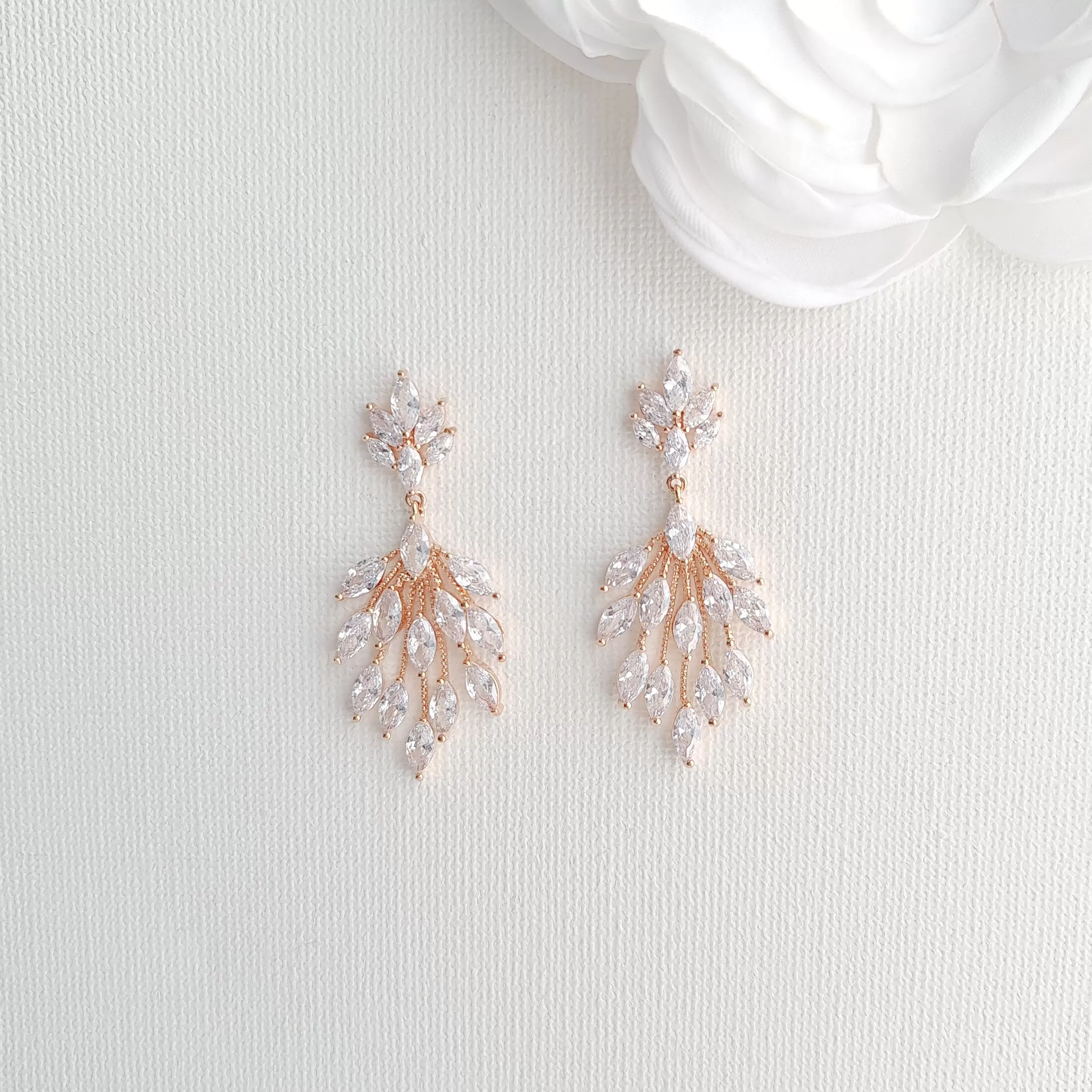 Delicate Marquise Chandelier Earrings-Belle