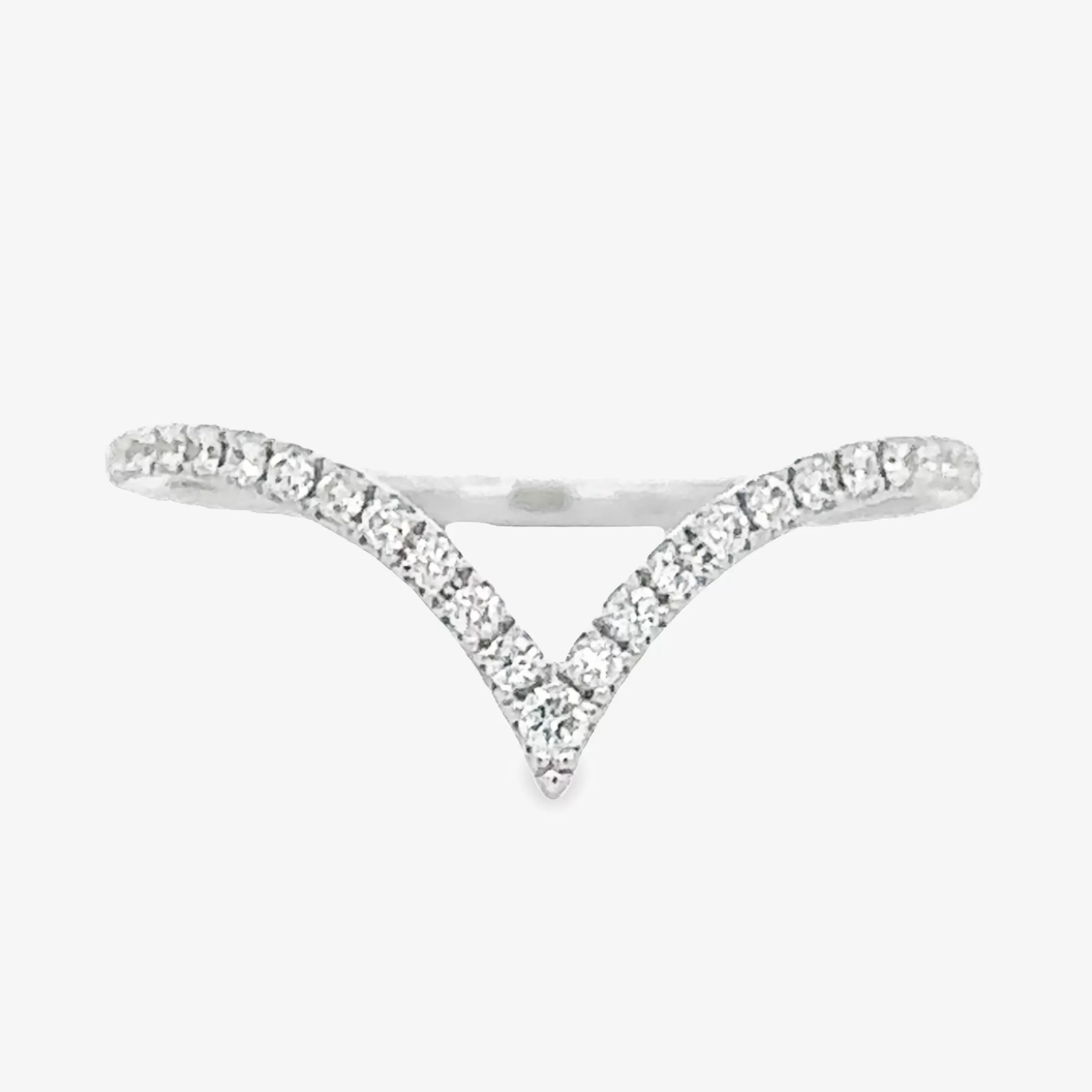 Diamond Chevron Halfway Ring