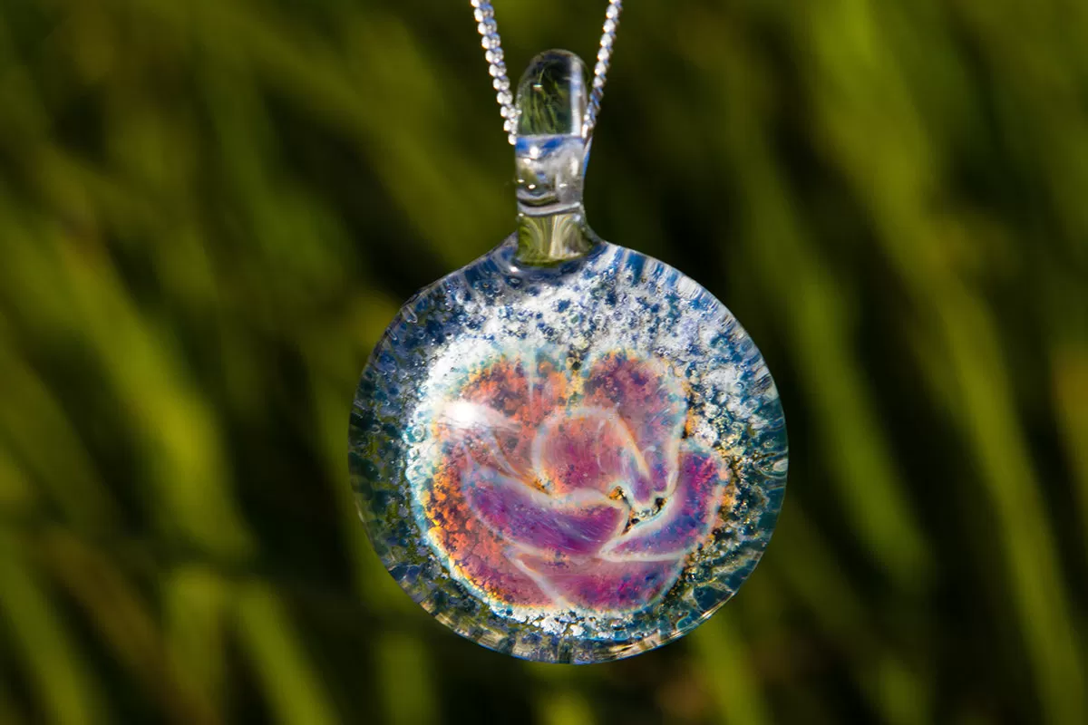 Dichroic Ghost Flower Pendant