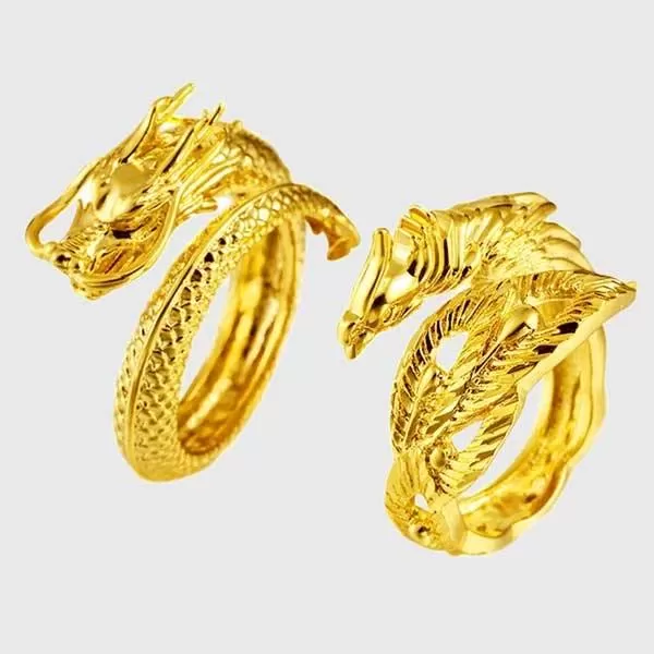 Dragon Phoenix Couple Rings