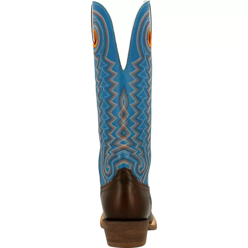 'Durango' Men's 15" Rebel Pro Western Saddle Boot - Chestnut / Brilliant Blue