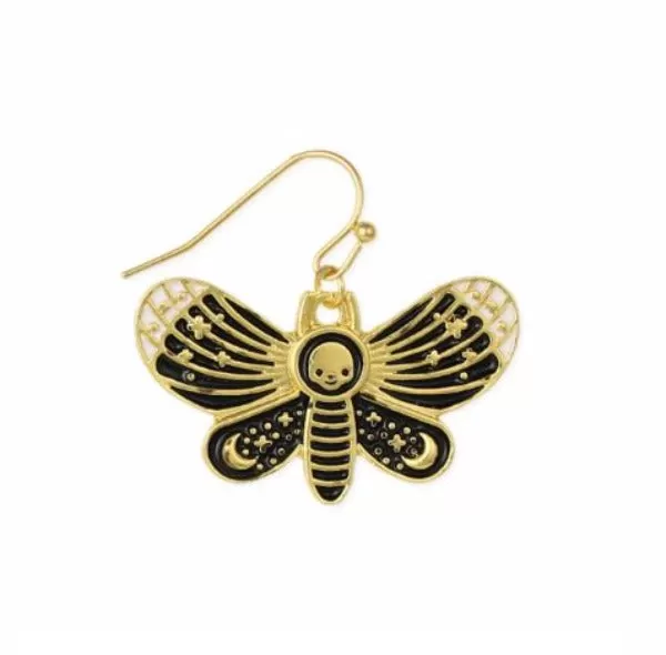 Earrings - Gold Luna Moth