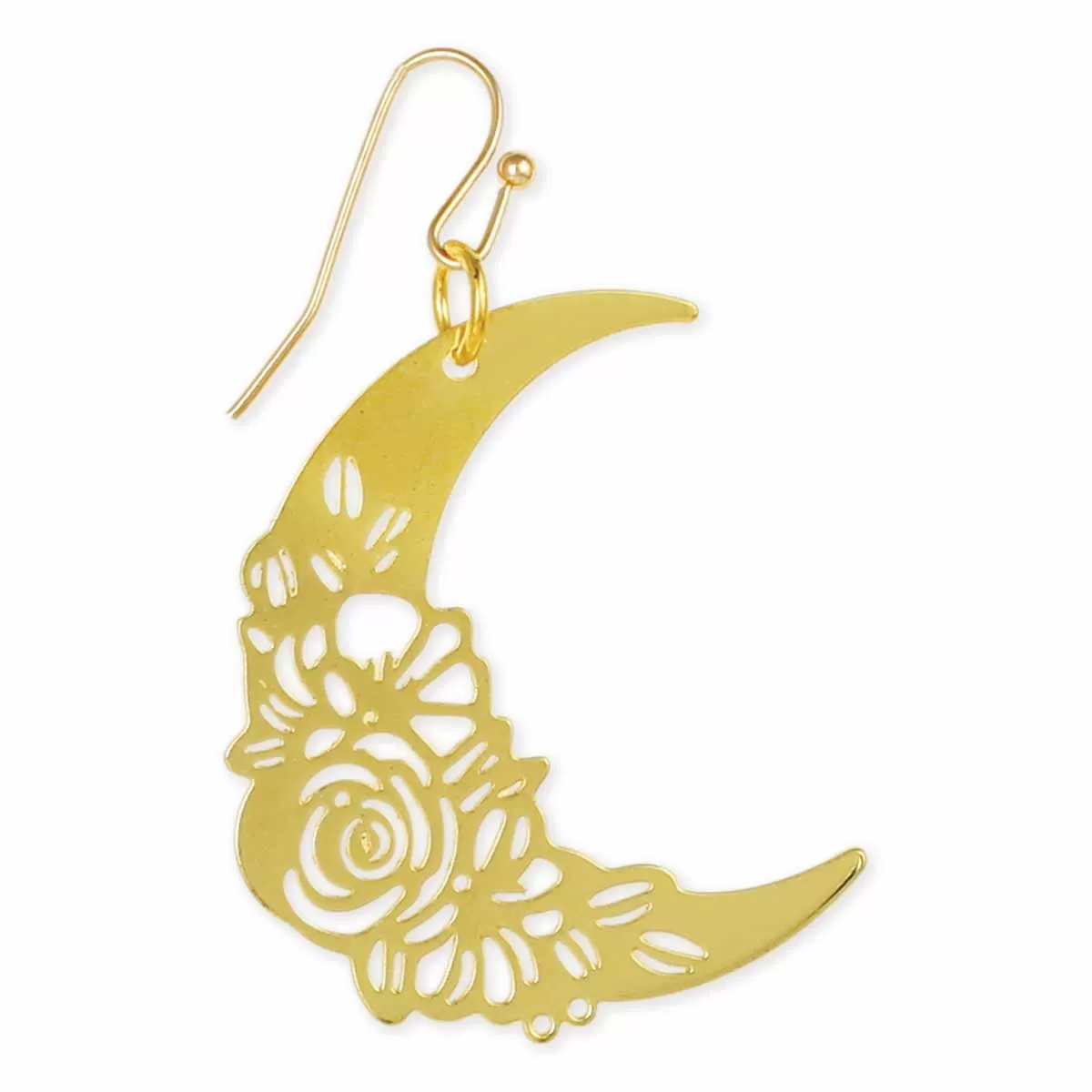 Earrings - Lunar Flowers Gold Crescent