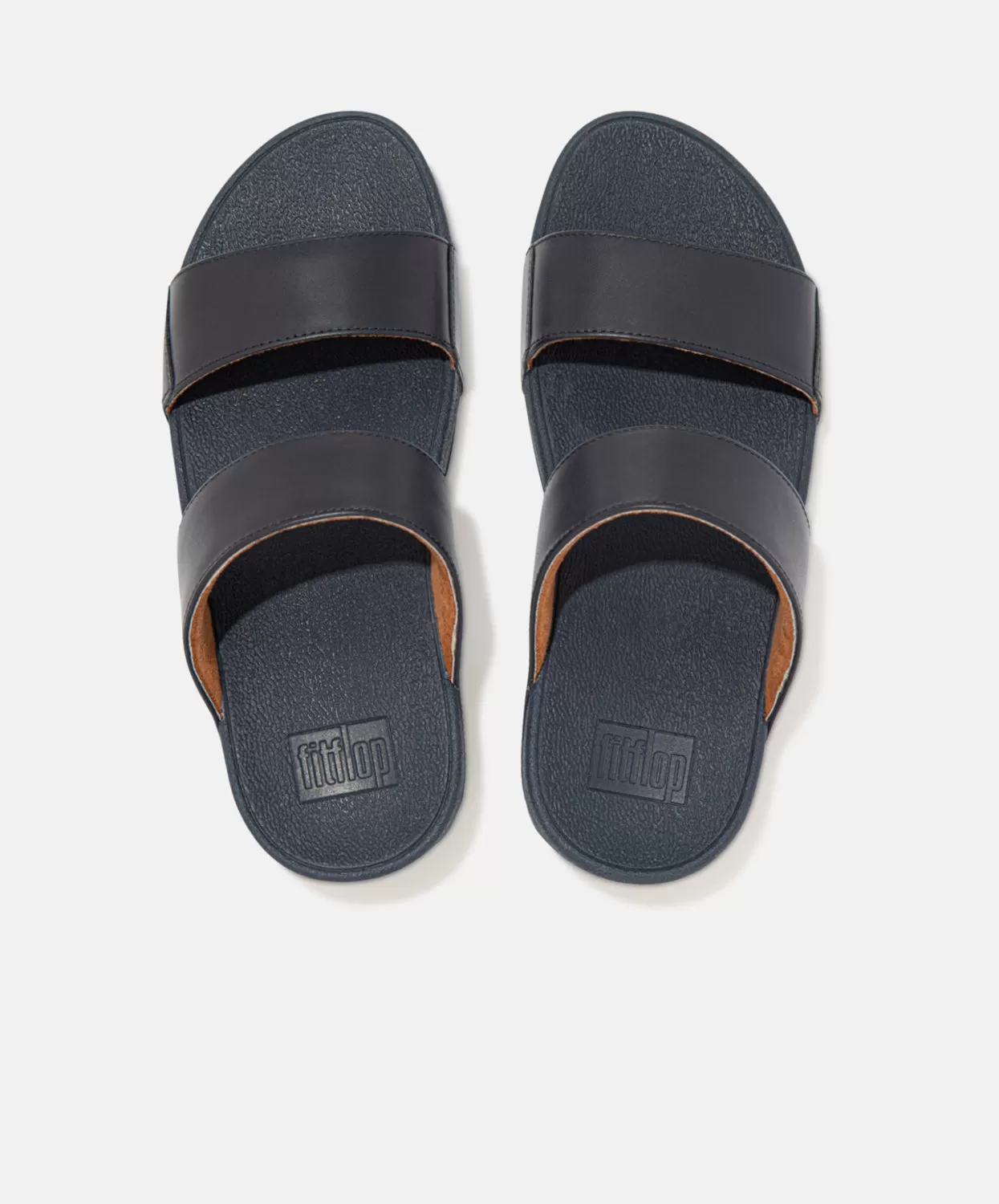 FitFlop Lulu Leather Slides Navy