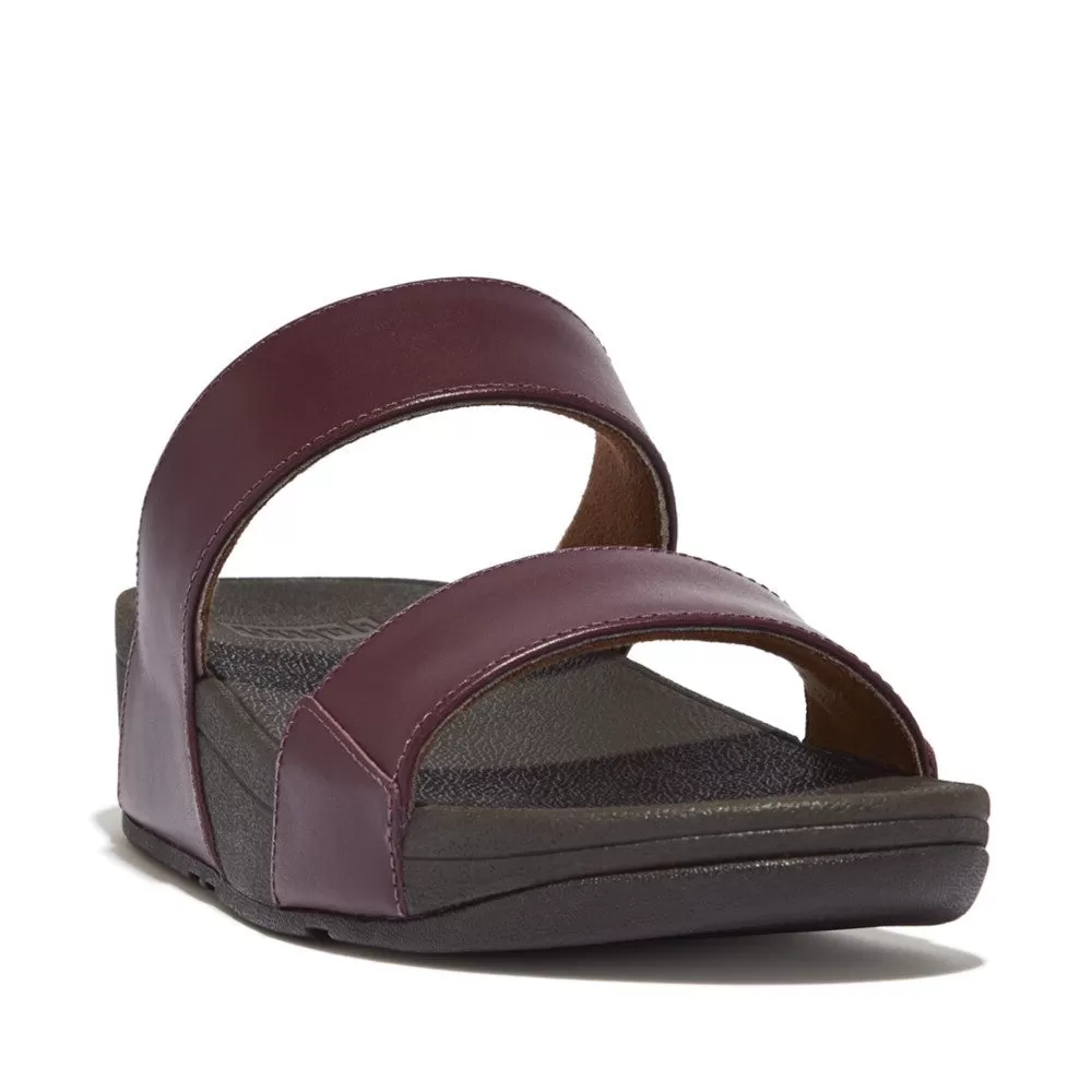 FitFlop Lulu Leather Slides Plum