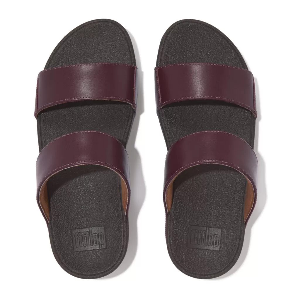 FitFlop Lulu Leather Slides Plum