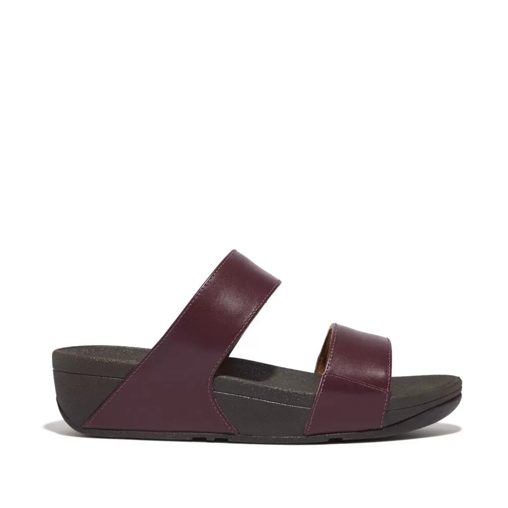 FitFlop Lulu Leather Slides Plum