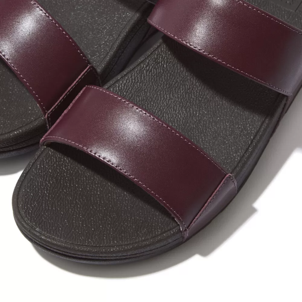 FitFlop Lulu Leather Slides Plum