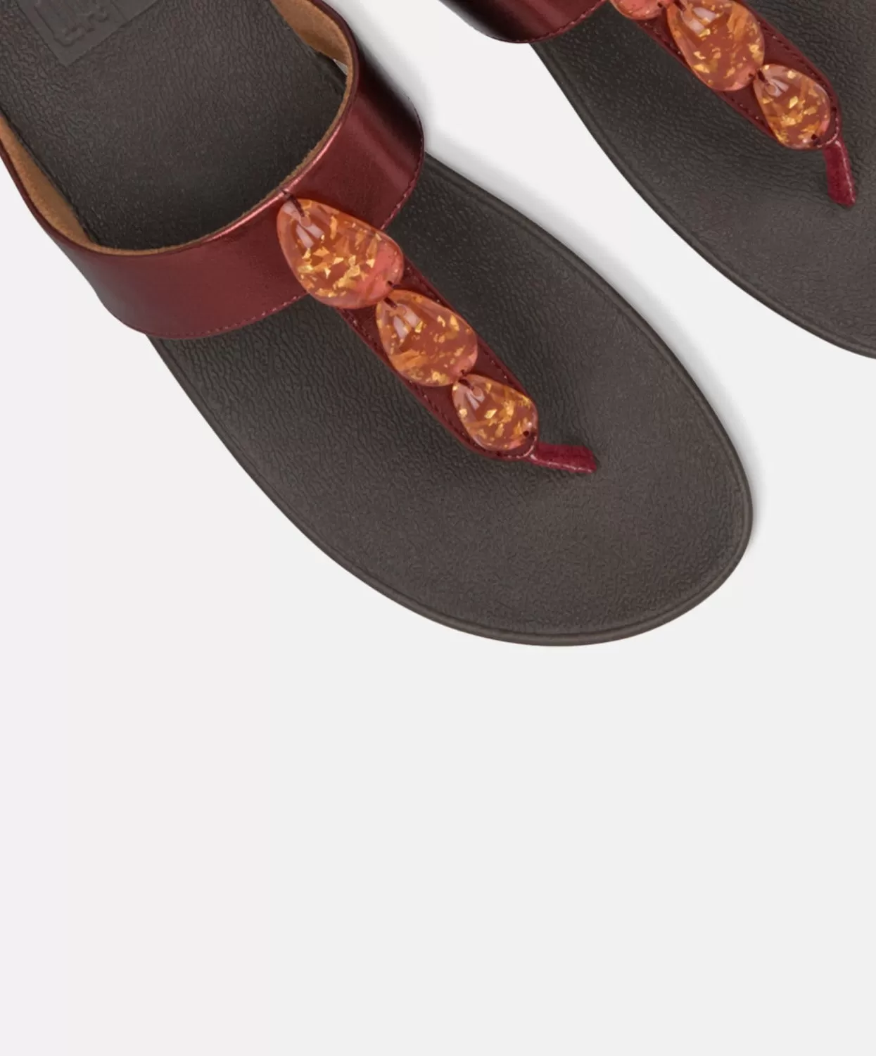 FitFlop Metallic Fleck Stone Toe Post Red