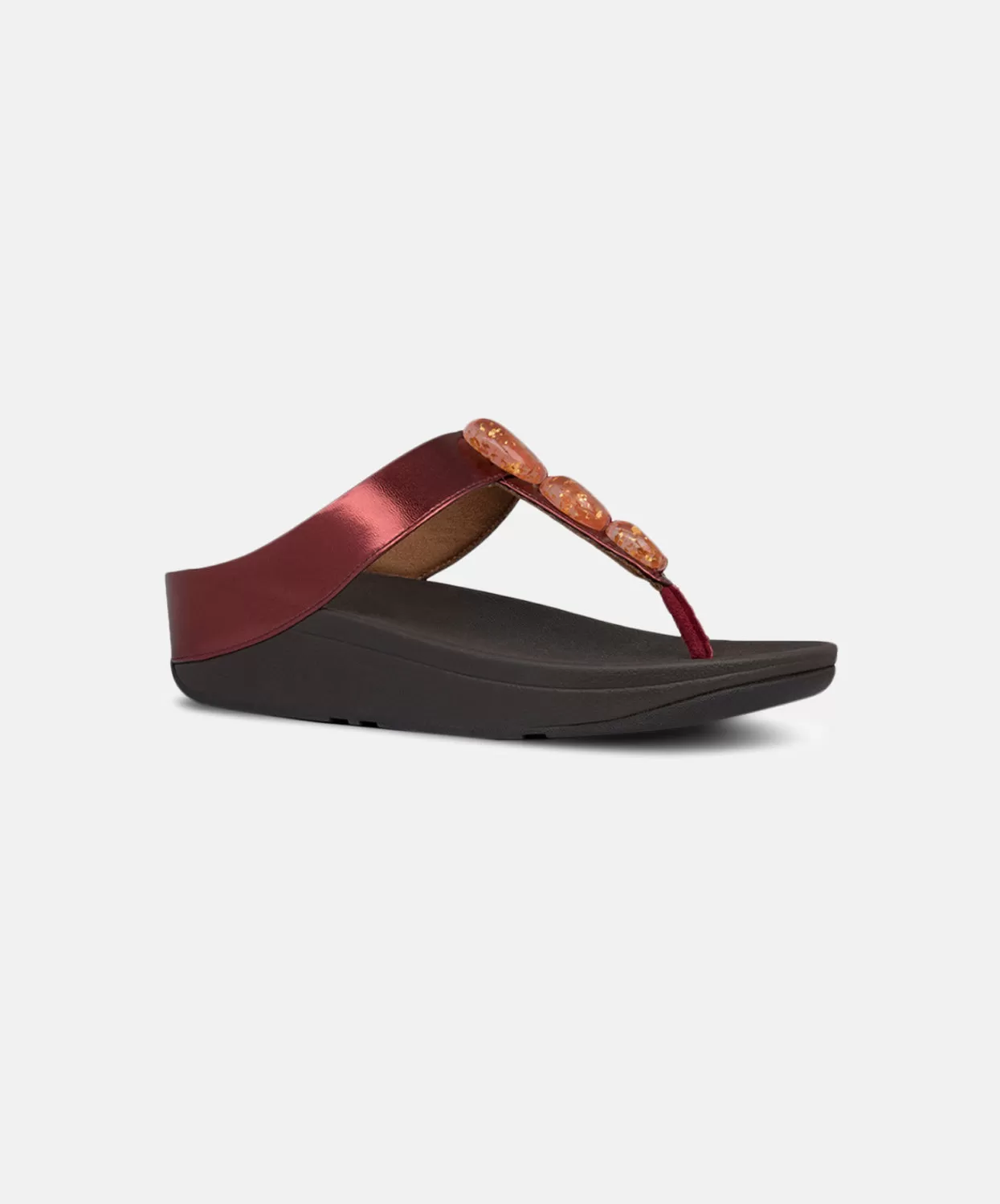 FitFlop Metallic Fleck Stone Toe Post Red