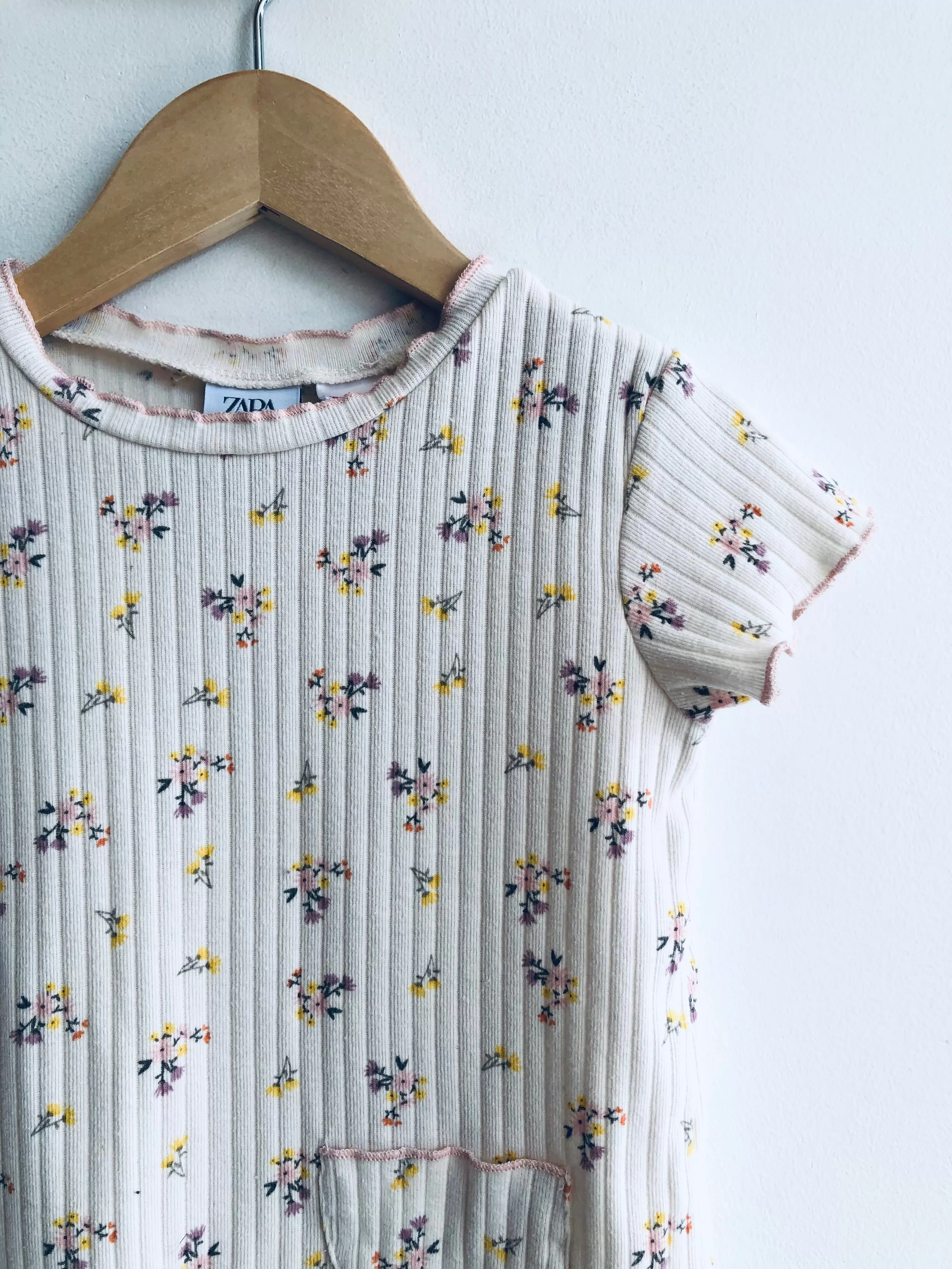 Floral Ribbed Tee // 3-4Y