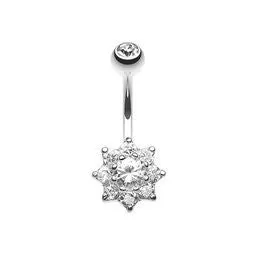 Flower Cubic Zircon Belly Ring