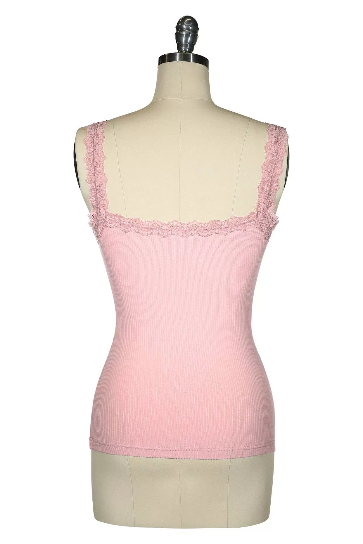 Follies D'Amour Lace Trim Singlet (Pink)