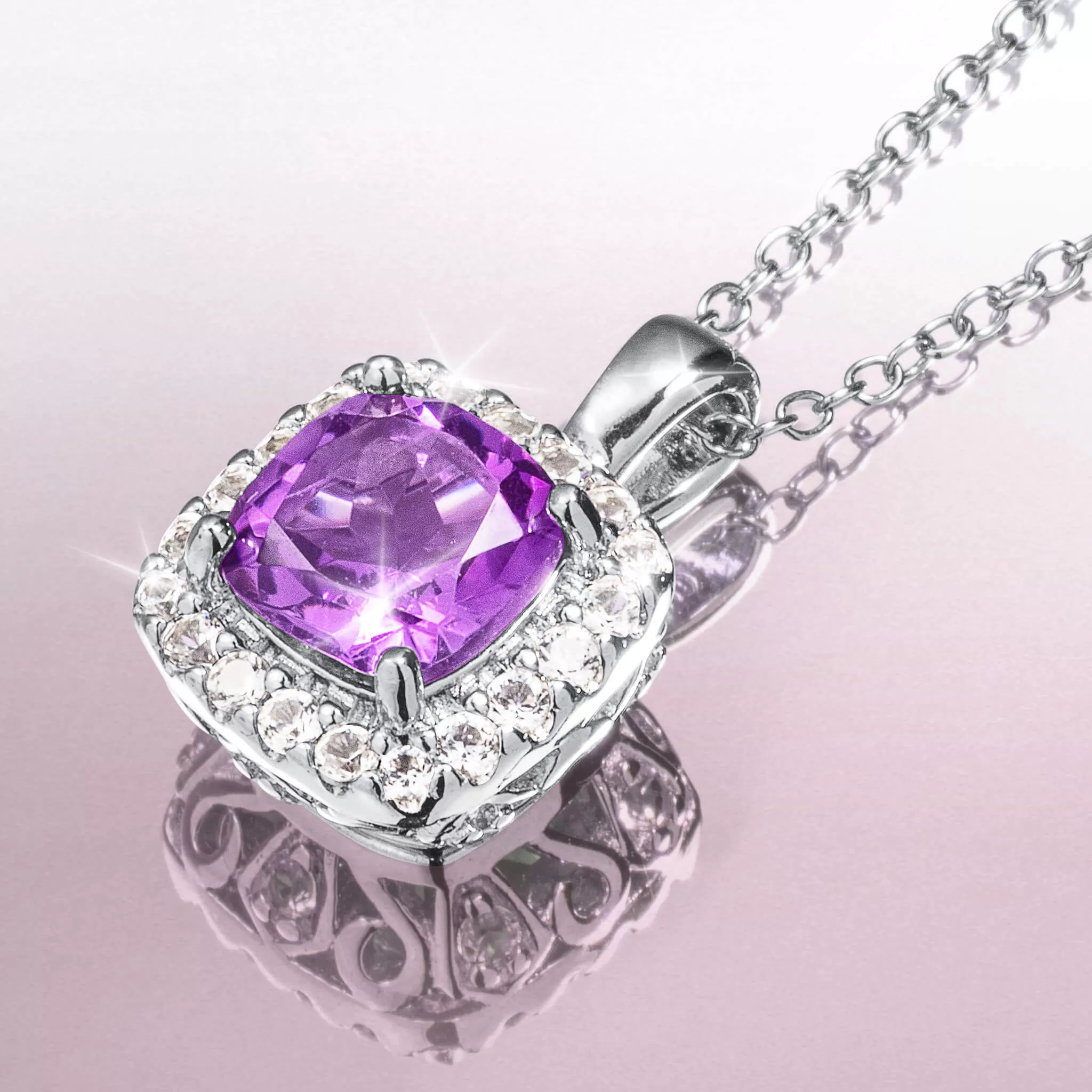 Gemfire Sparkle Amethyst Pendant