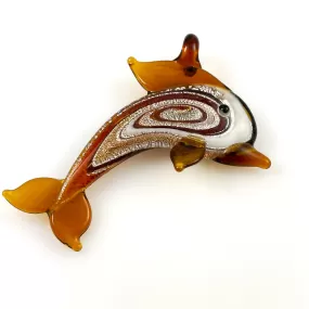 Glass Dolphin Topaz Pendant Lamp Work