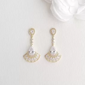 Gold Evening Earrings-Ilana