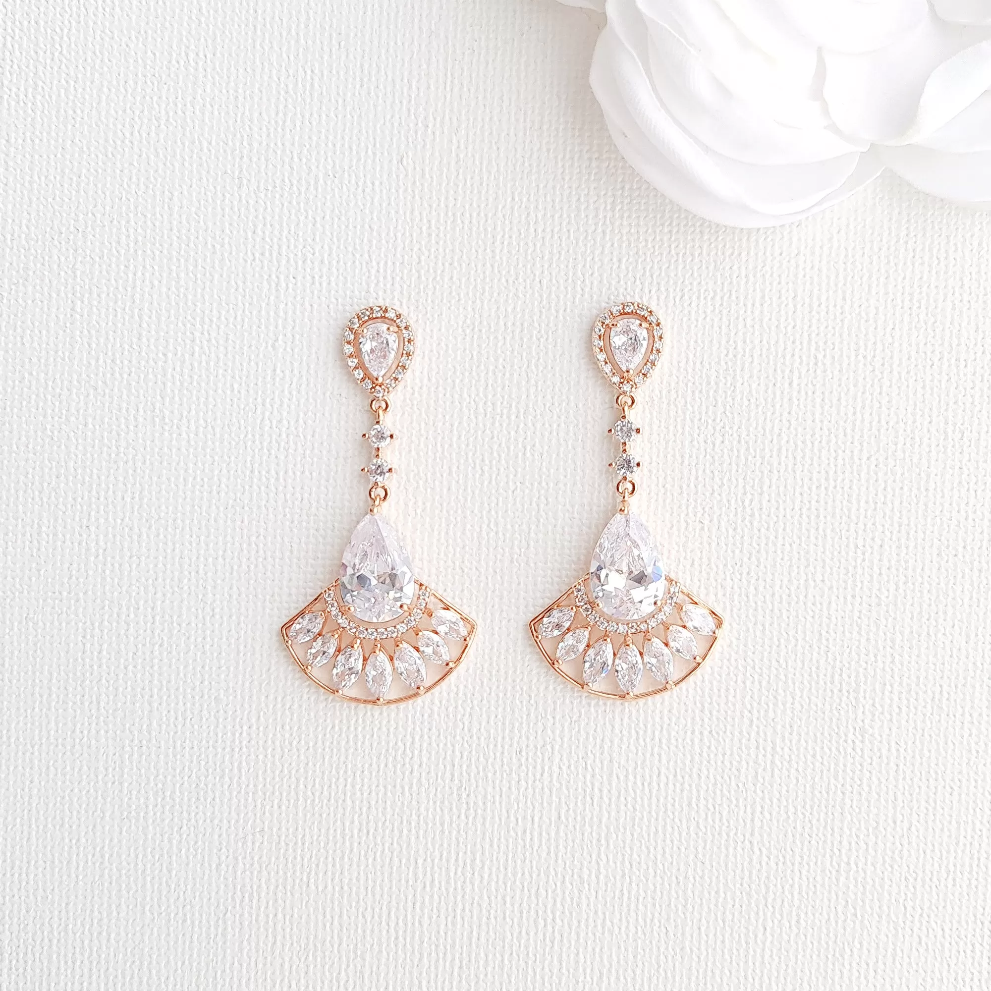 Gold Evening Earrings-Ilana