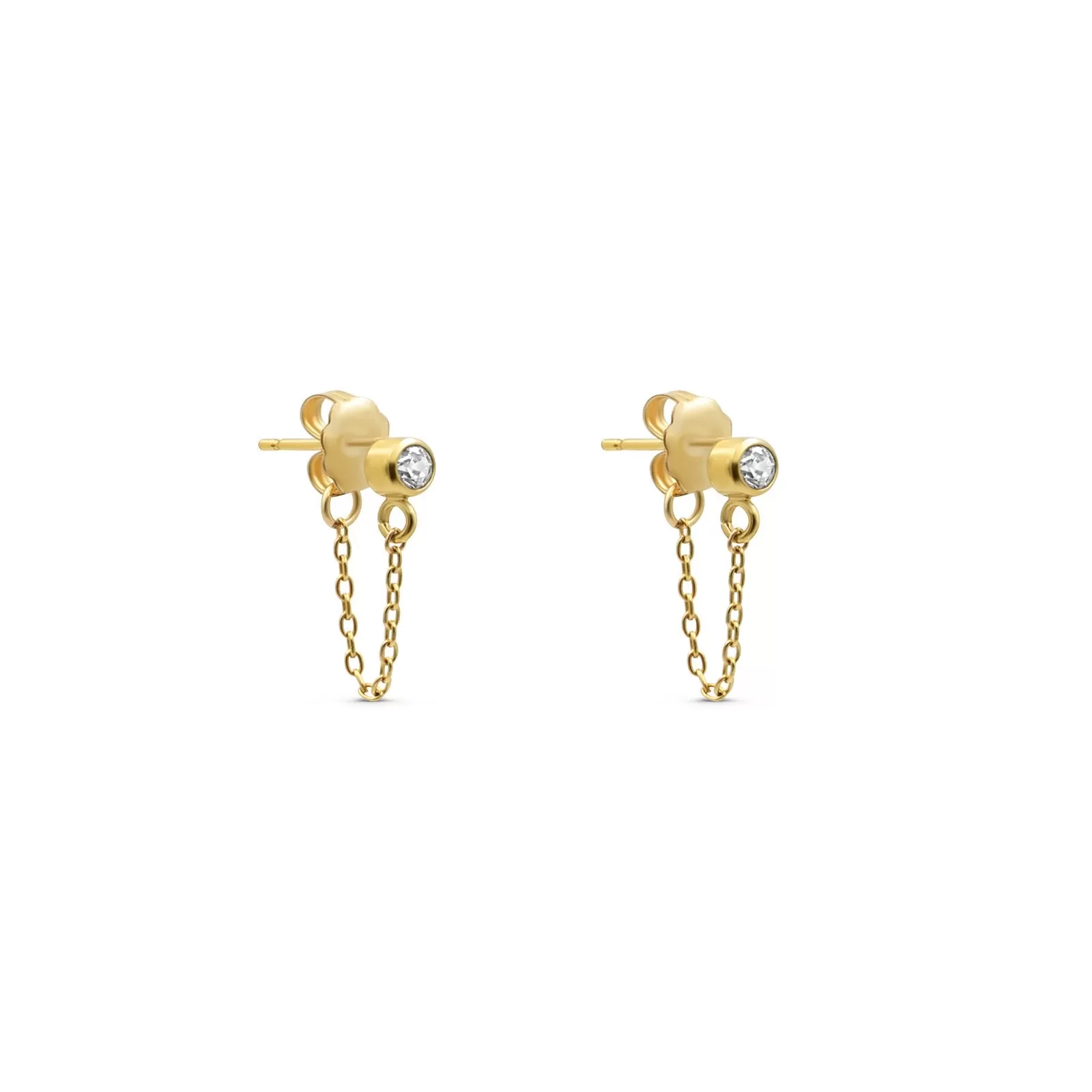 Gold Filled - Chain Stud Earrings