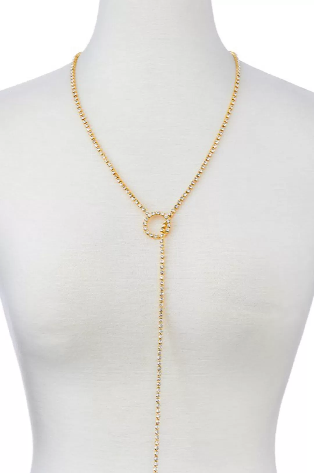 Gold or Silver Rhinestone Toggle Necklace