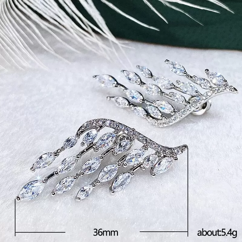 Gorgeous Angel Wings Bling Bling Stud Earrings