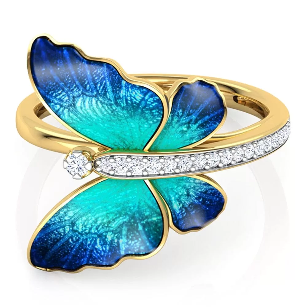 Gorgeous Butterfly Design Crystal Ring