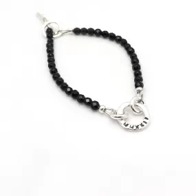 GRAD MMXXIII (2023) Collection: Silver Link & Onyx Stone Grad Bracelet