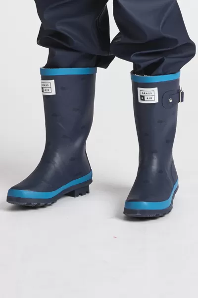 GRASS & AIR - Junior Wellies Turquoise