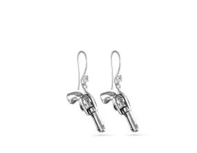 Gun Earrings - Silver