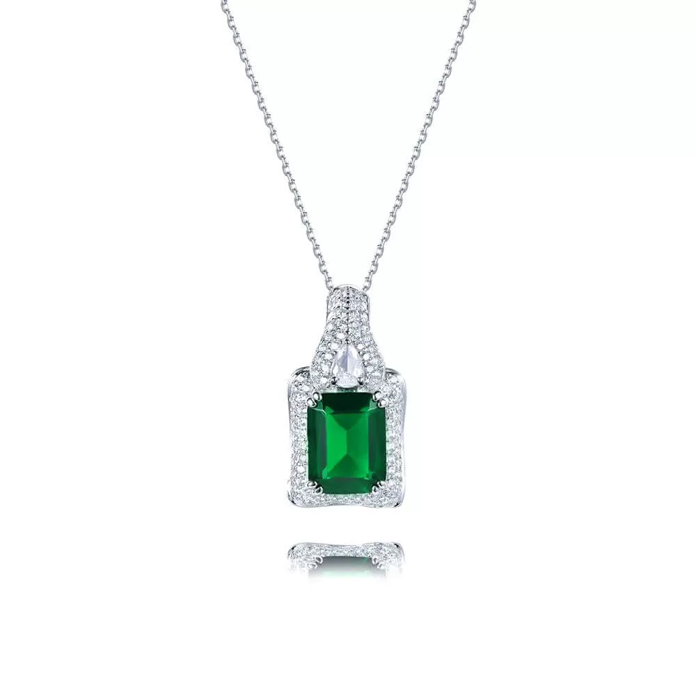 Halo Emerald Green Necklace