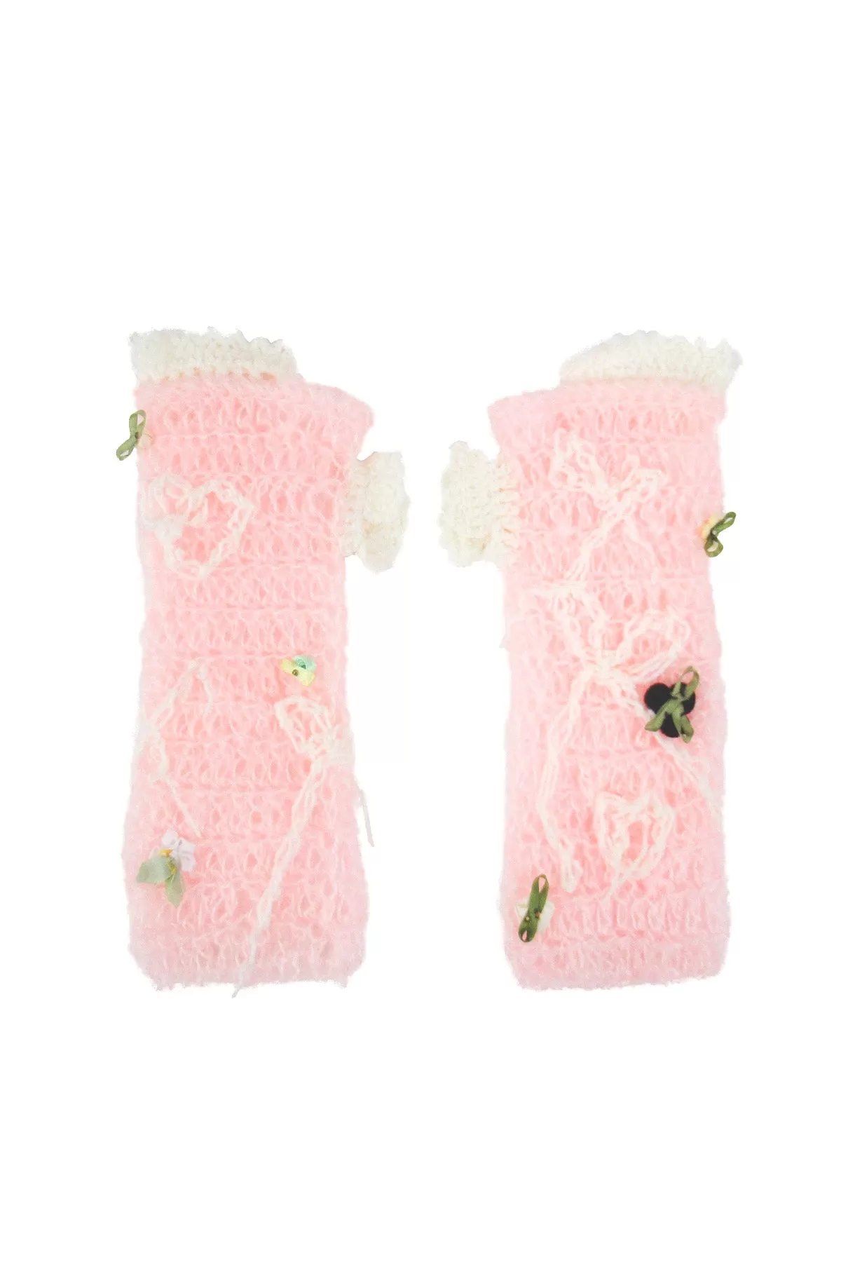 Hand Knit Arm Warmer / Light pink