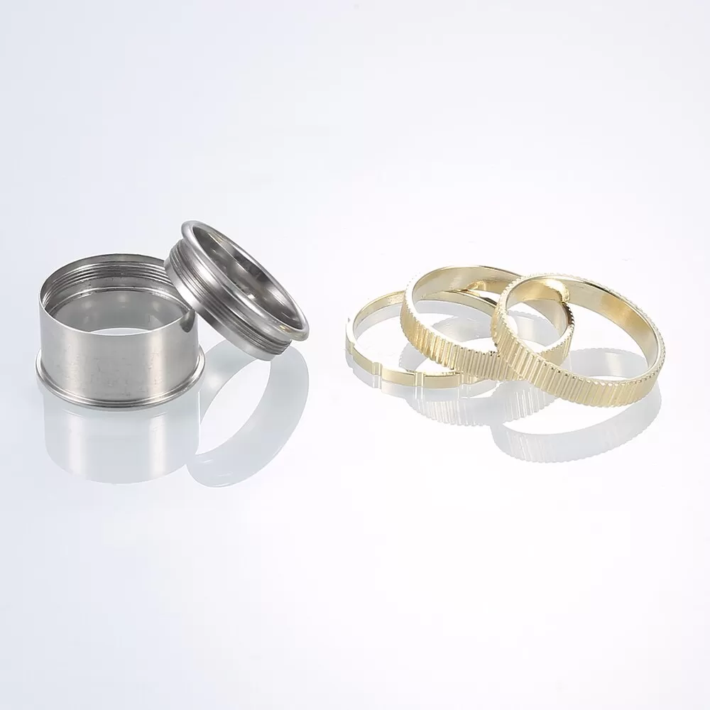 Handmade Gear Stainless Steel and Stackable, Rotatable, and Interchangeable Ring