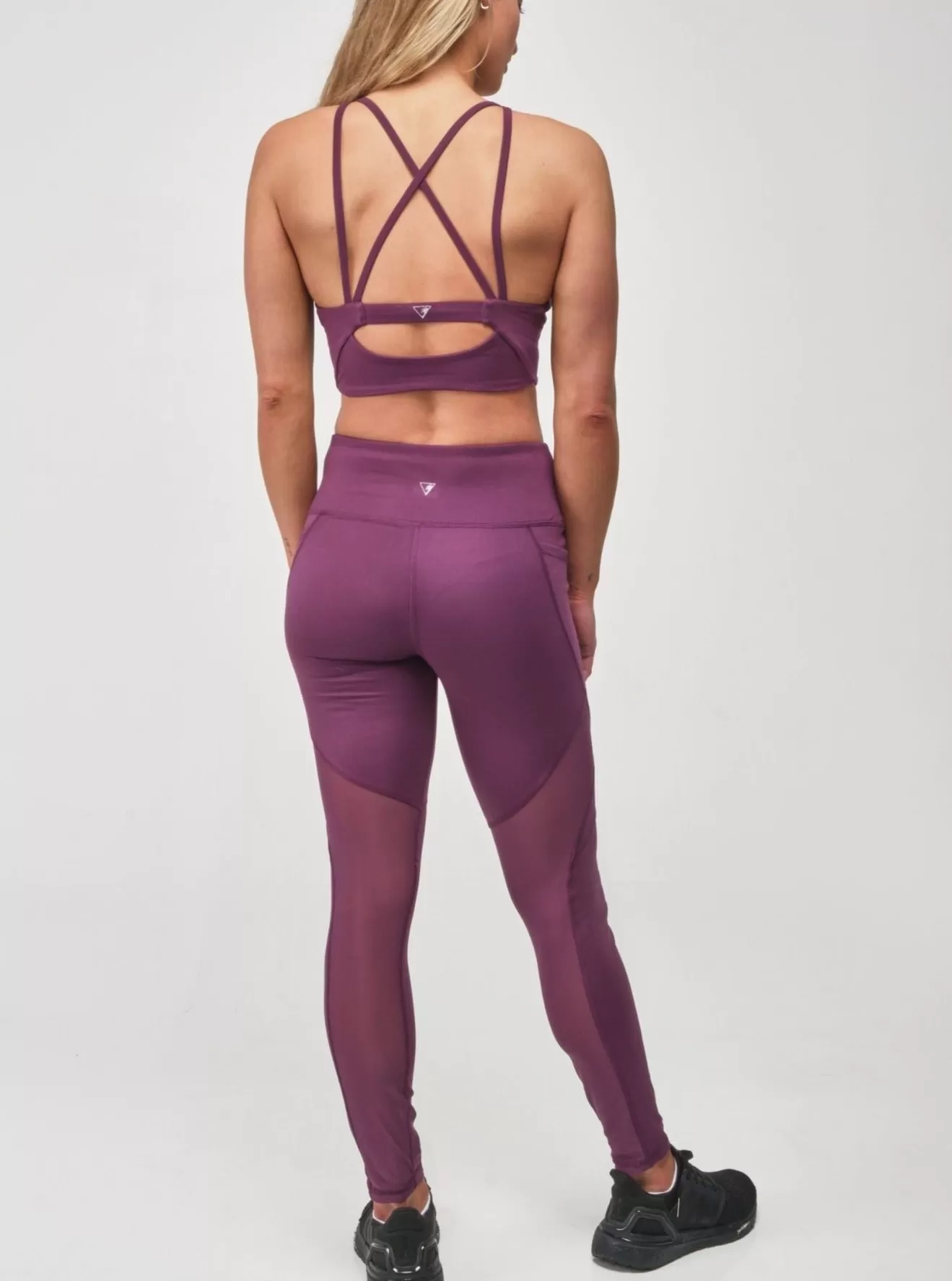 High-Rise Mesh Legging - Plum