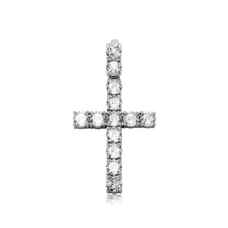 Hip Hop Simple Zircon Cross Pendant