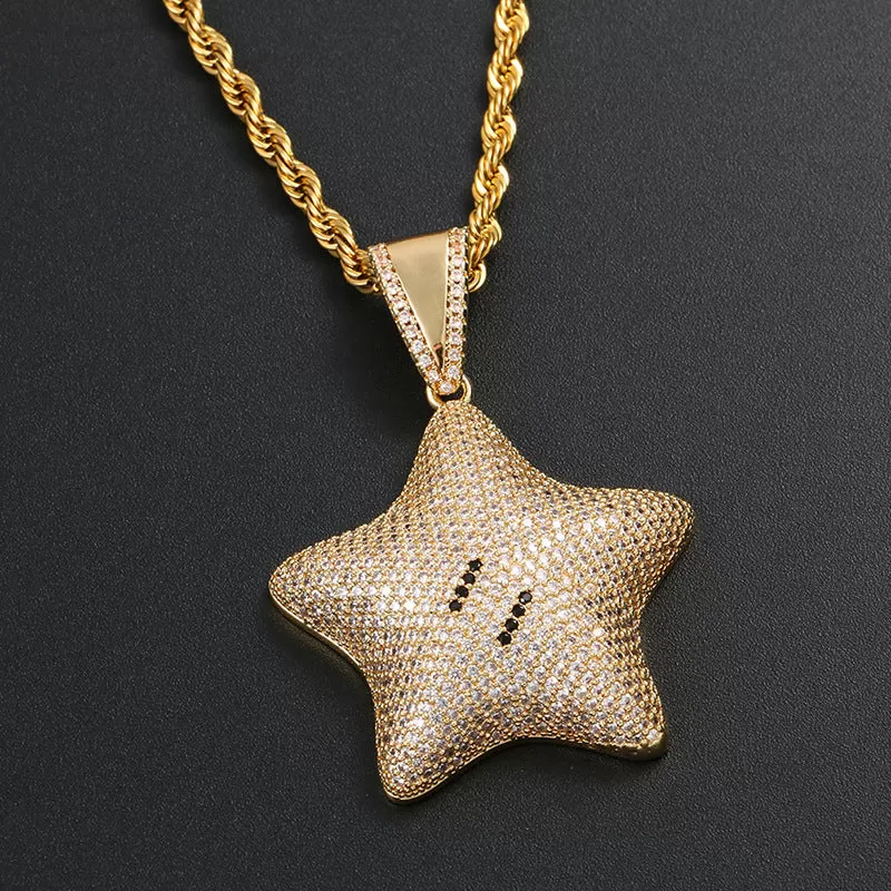 Hip Hop Zircon Pentagram Pendant