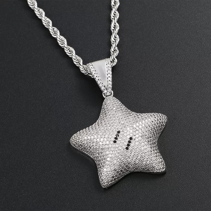 Hip Hop Zircon Pentagram Pendant