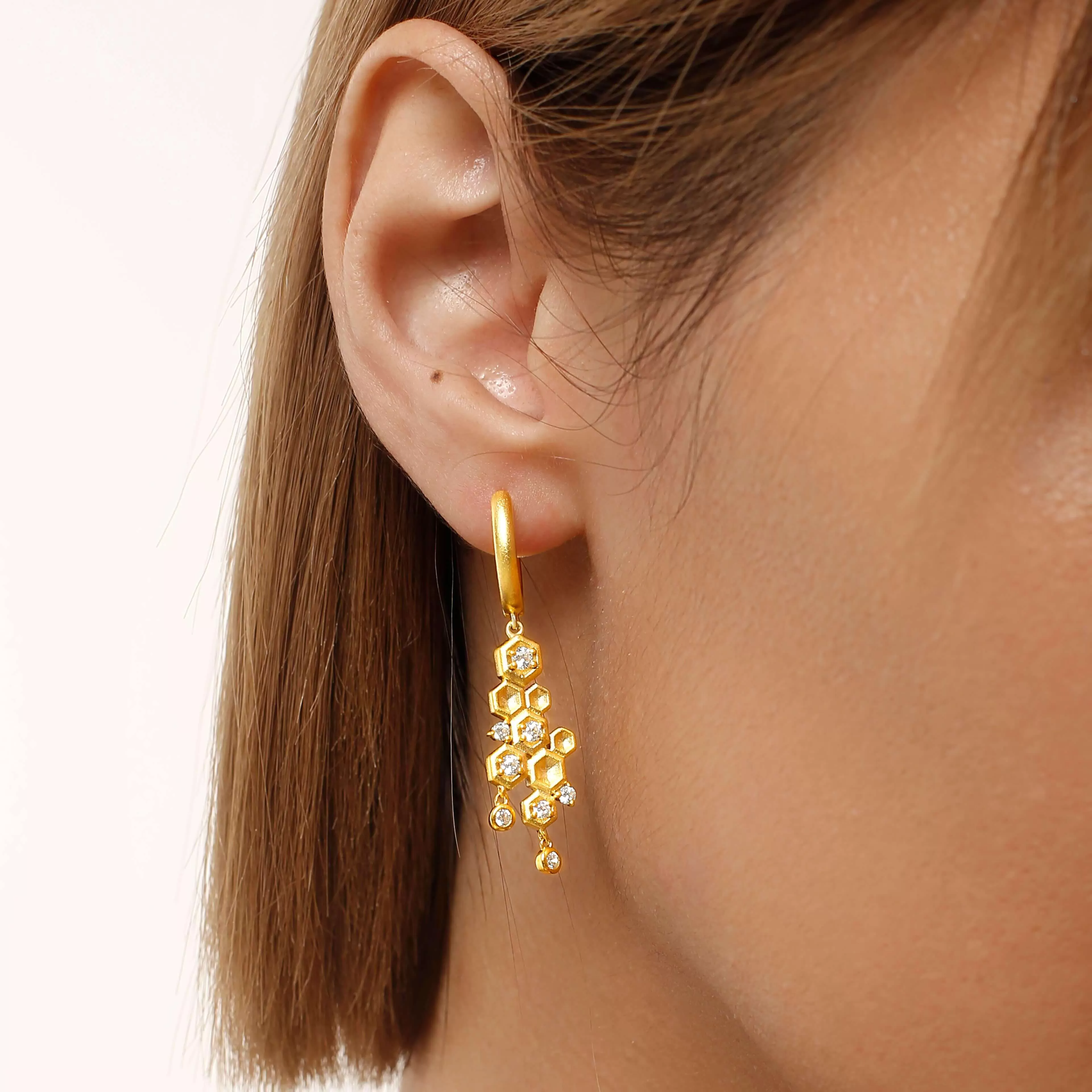 Honeycomb with Honey Hoop Earrings Life With MaK’s collection