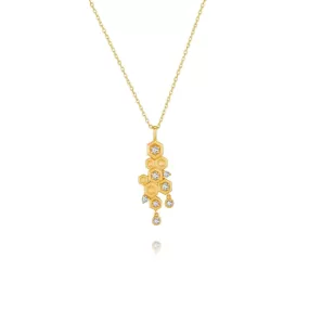 Honeycomb With Honey Pendant Chain Necklaces Life With MaK’s Honeycomb Bee Kind Jewelry Collection