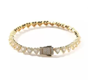 Iced Out Heart Diamond Tennis Bracelet